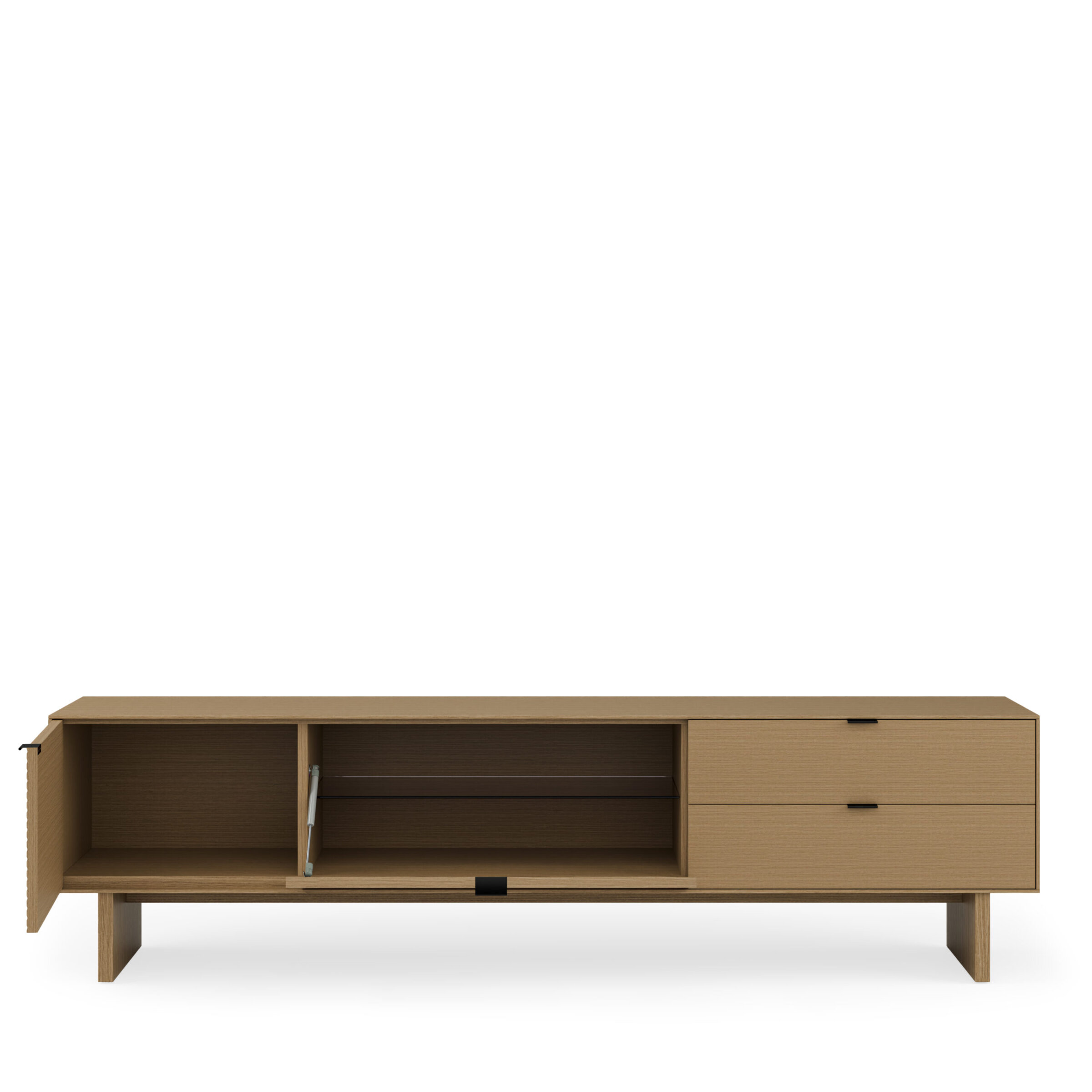 Mueble TV 200 TULSA roble pata madera (2 puertas + 2 cajones) - Image 6