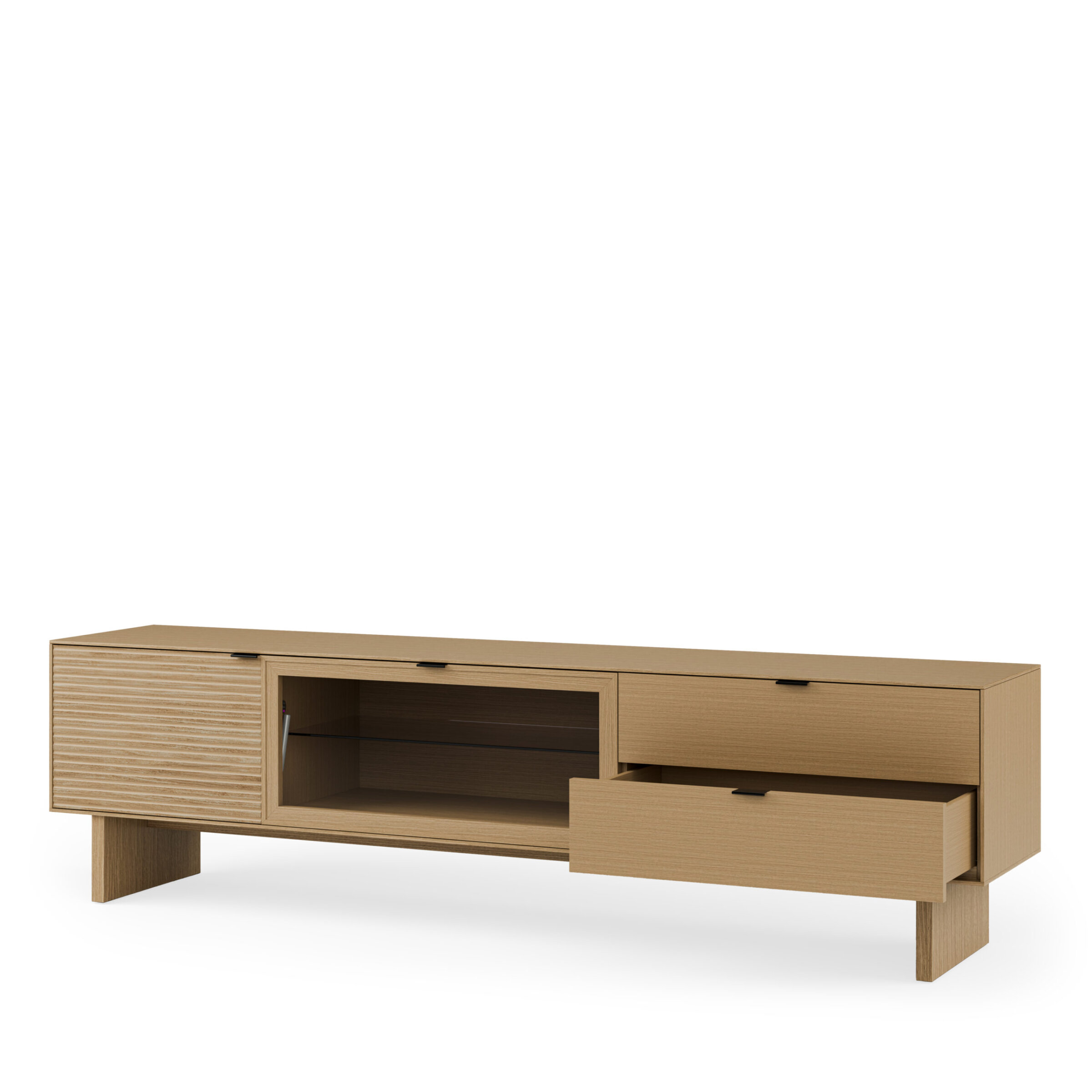 Mueble TV 200 TULSA roble pata madera (2 puertas + 2 cajones) - Image 7