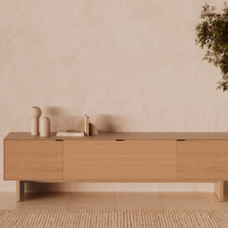 Mueble TV 200 TULSA roble pata madera (3 puertas)