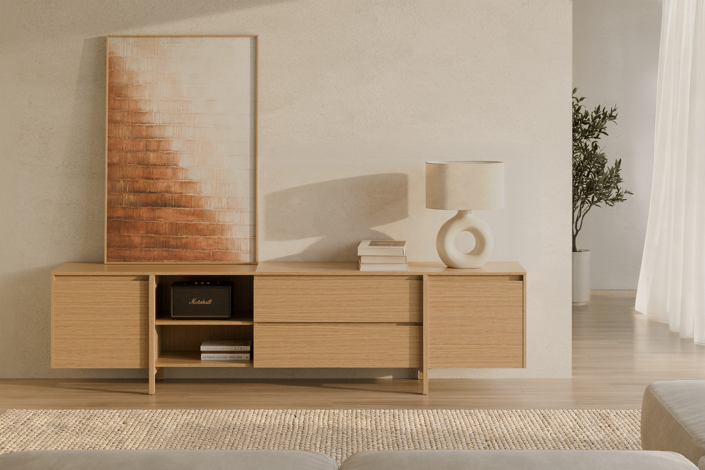 Mueble TV 240 PACIFIC (2 puertas + cajones)