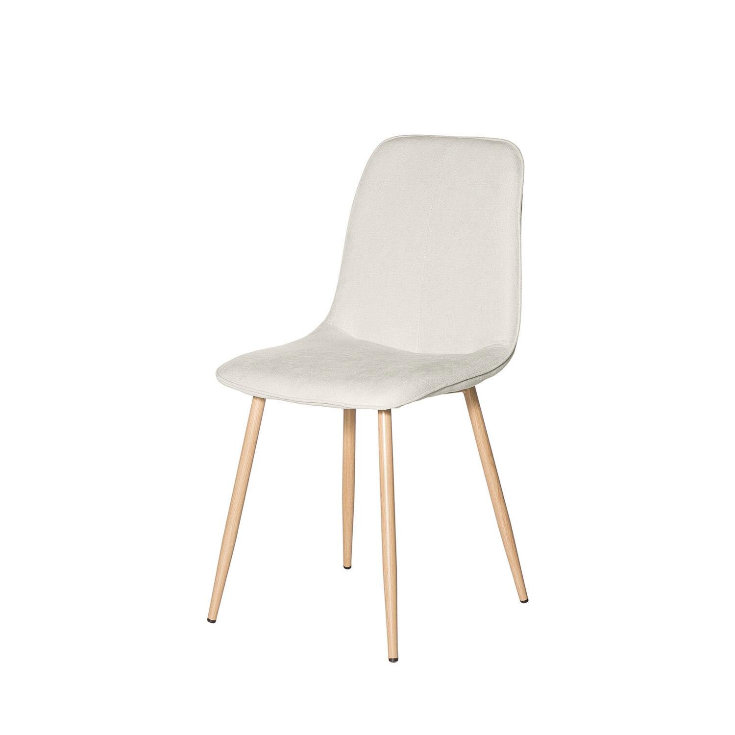 Silla ILIANA beige (pata símil roble)