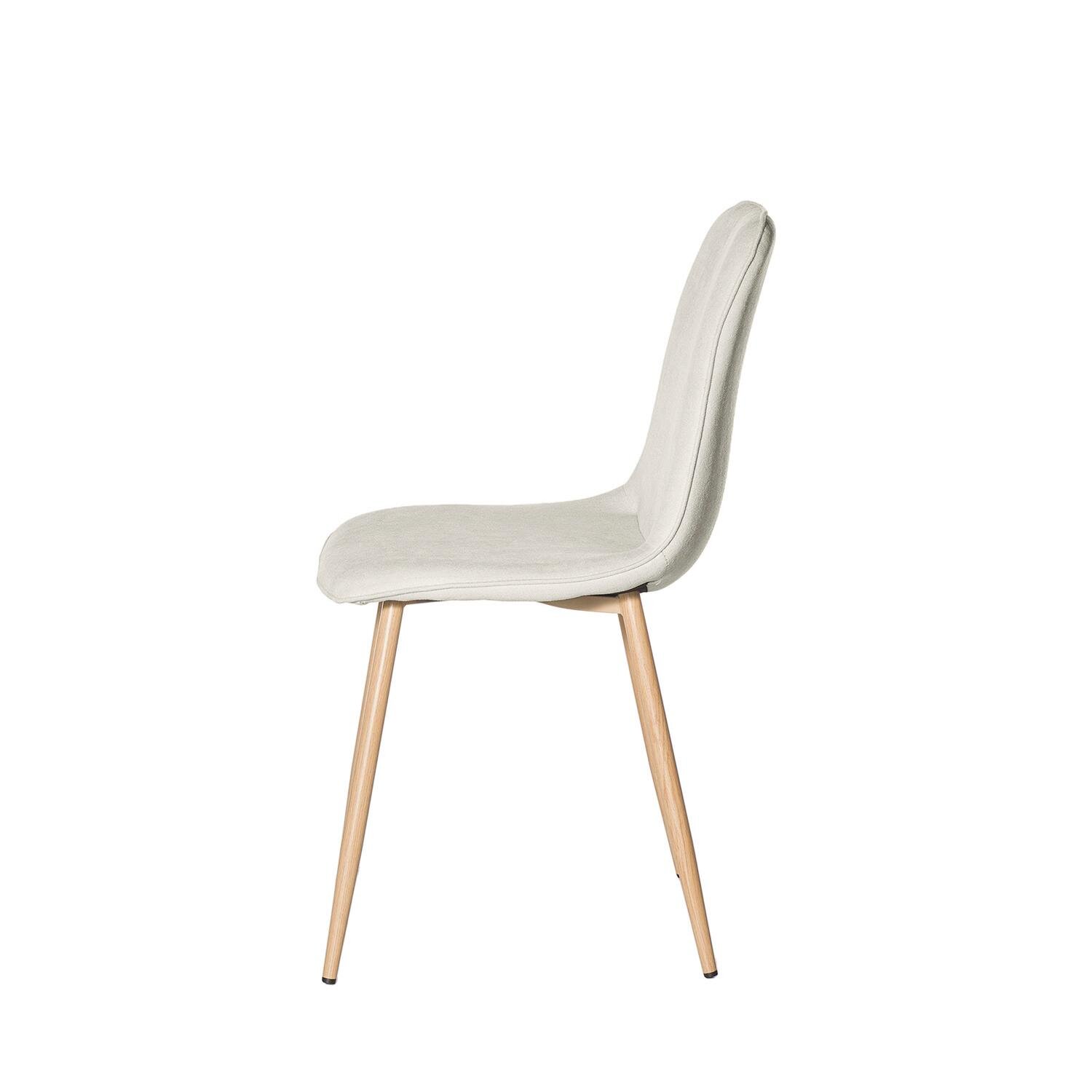 Silla ILIANA beige (pata símil roble) - Image 3