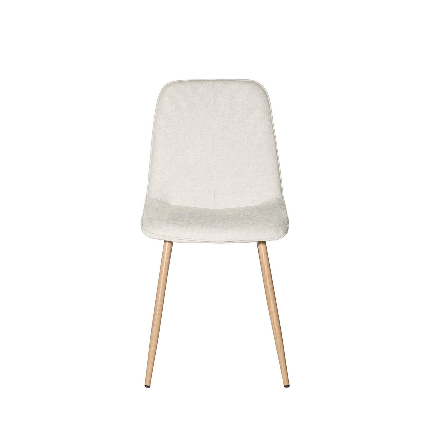 Silla ILIANA beige (pata símil roble) - Image 4
