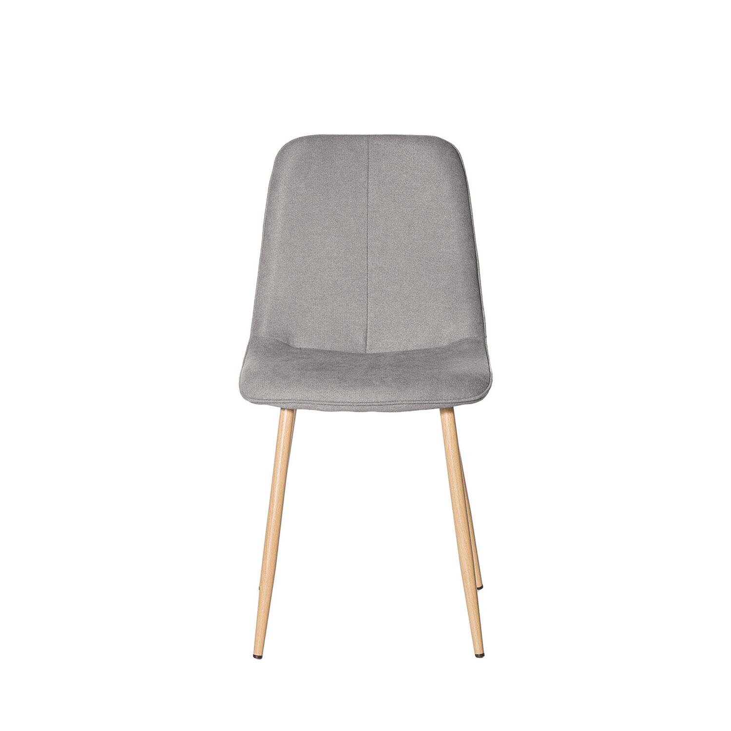 Silla ILIANA gris claro (pata símil roble) - Image 4