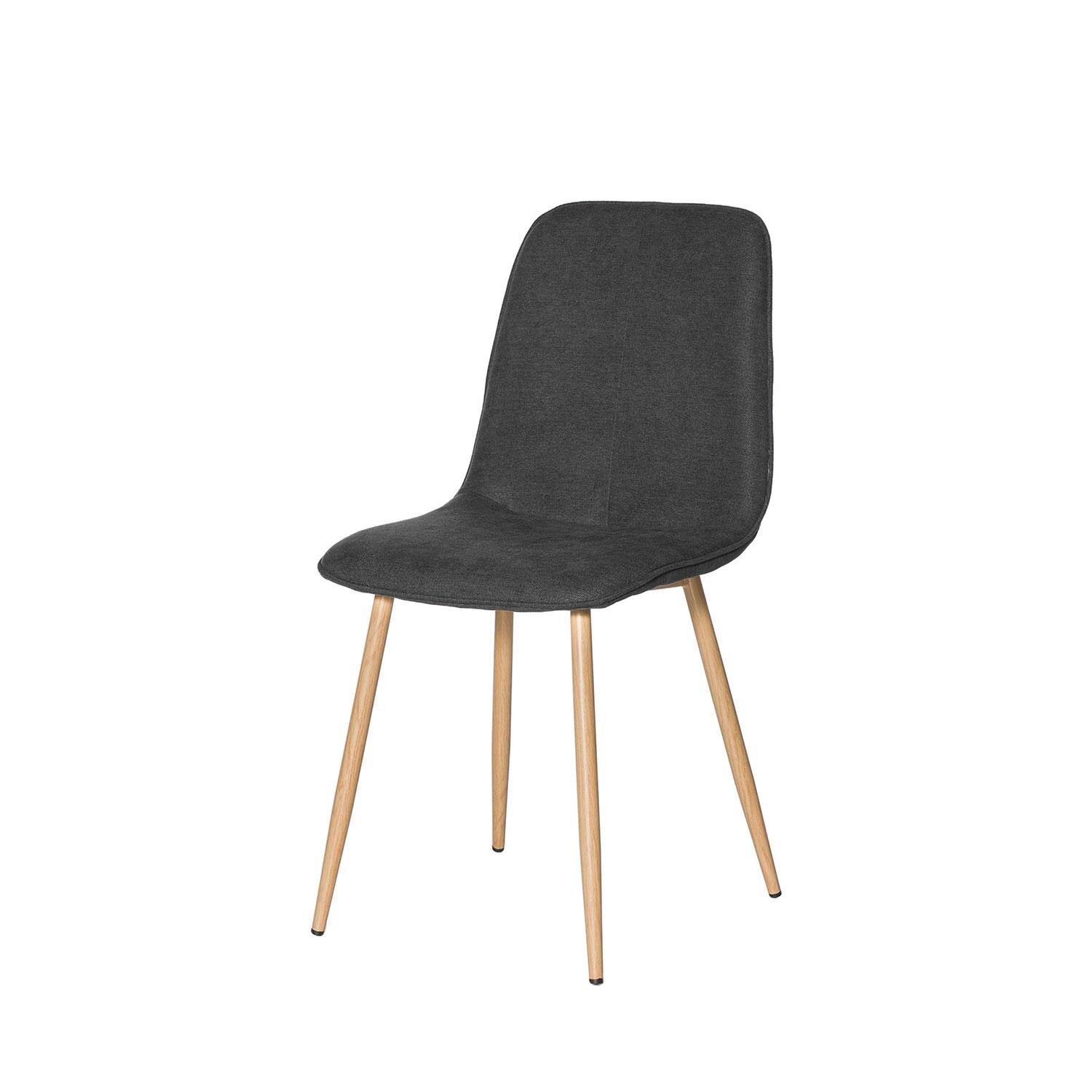 Silla ILIANA gris oscuro (pata símil roble)