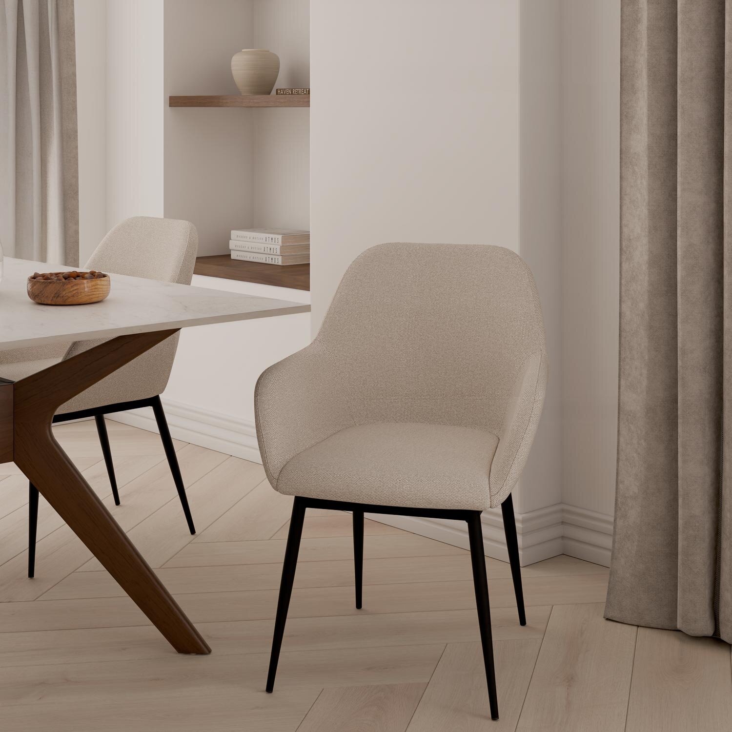 Silla ISABELLA beige (pata negra) - Image 2