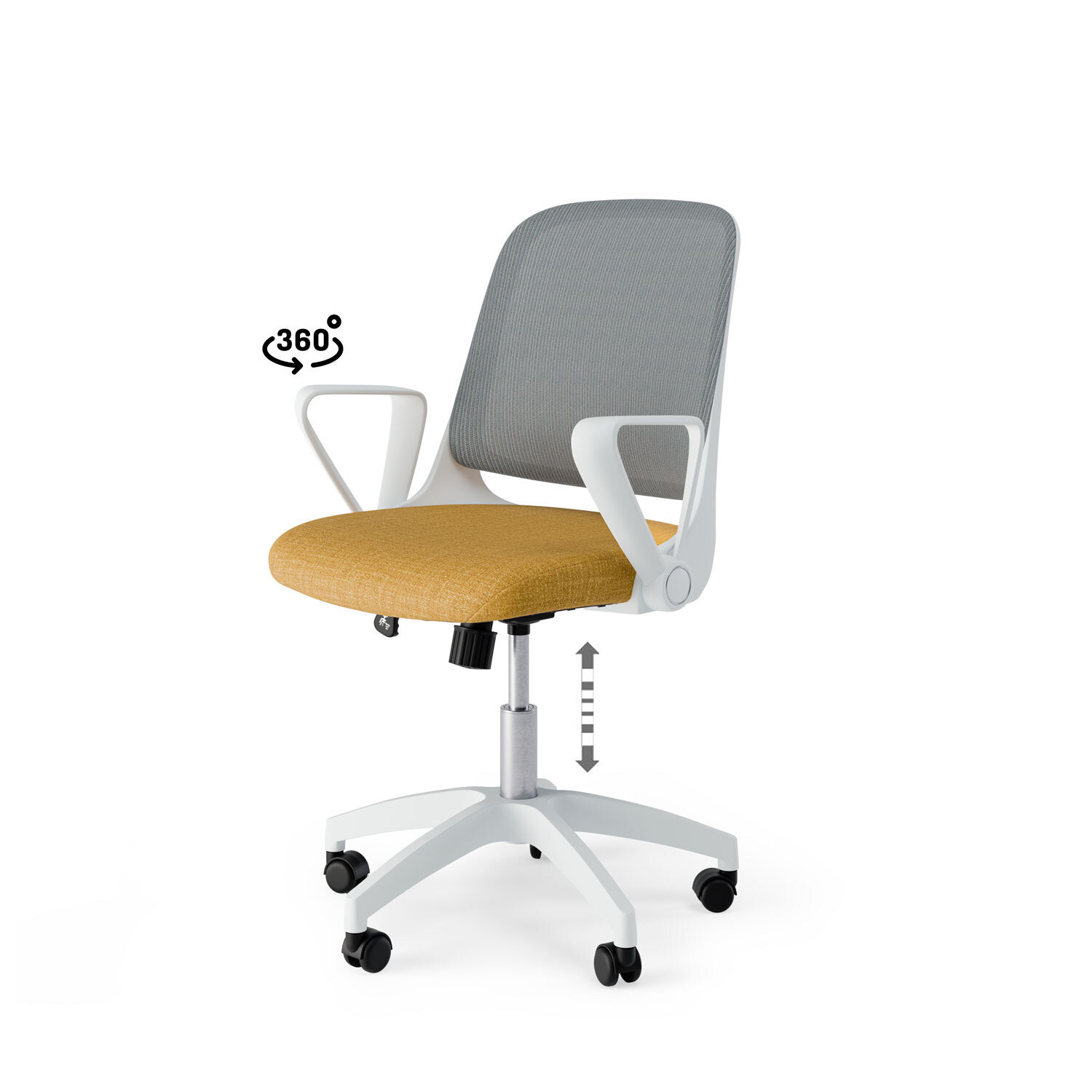 Silla oficina SIRACUSA mostaza