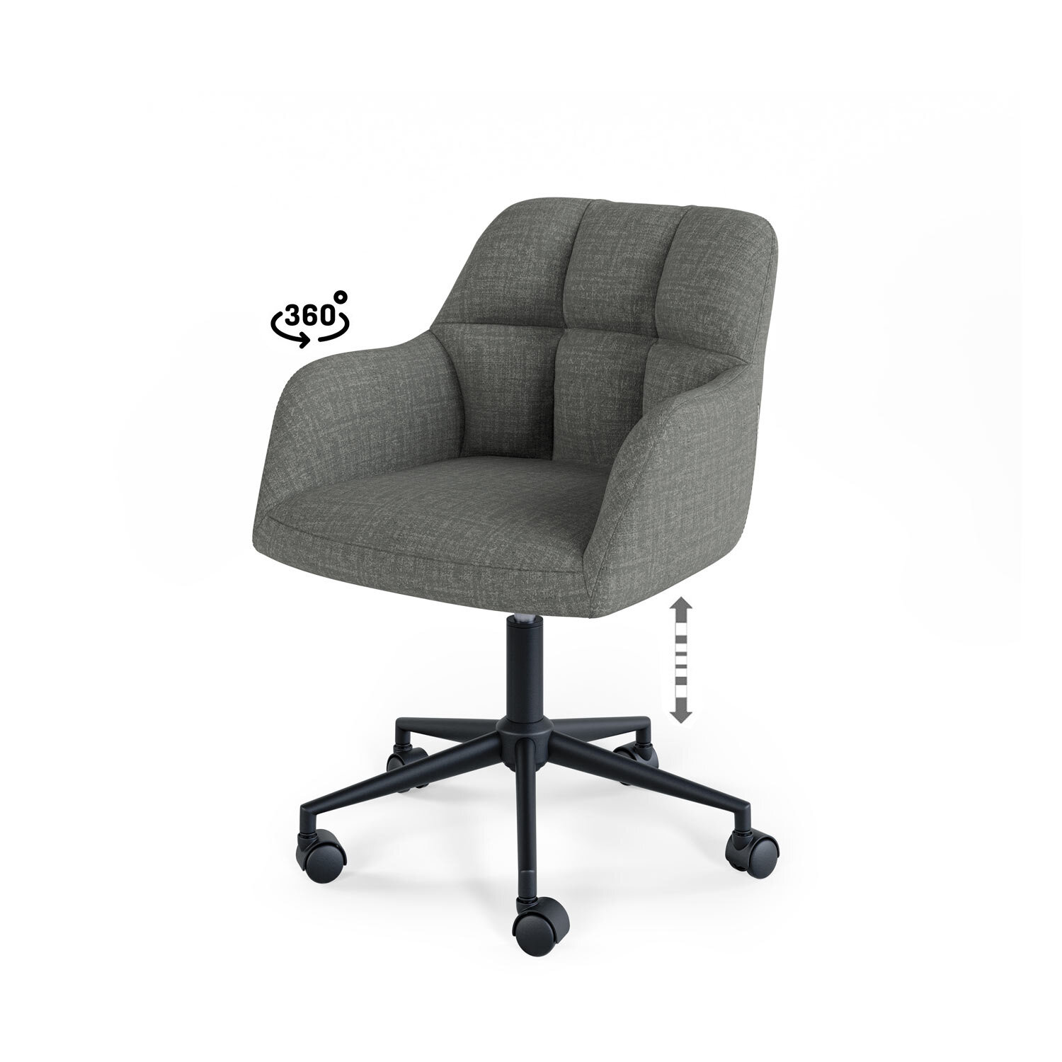 Silla oficina STANFORD gris oscuro