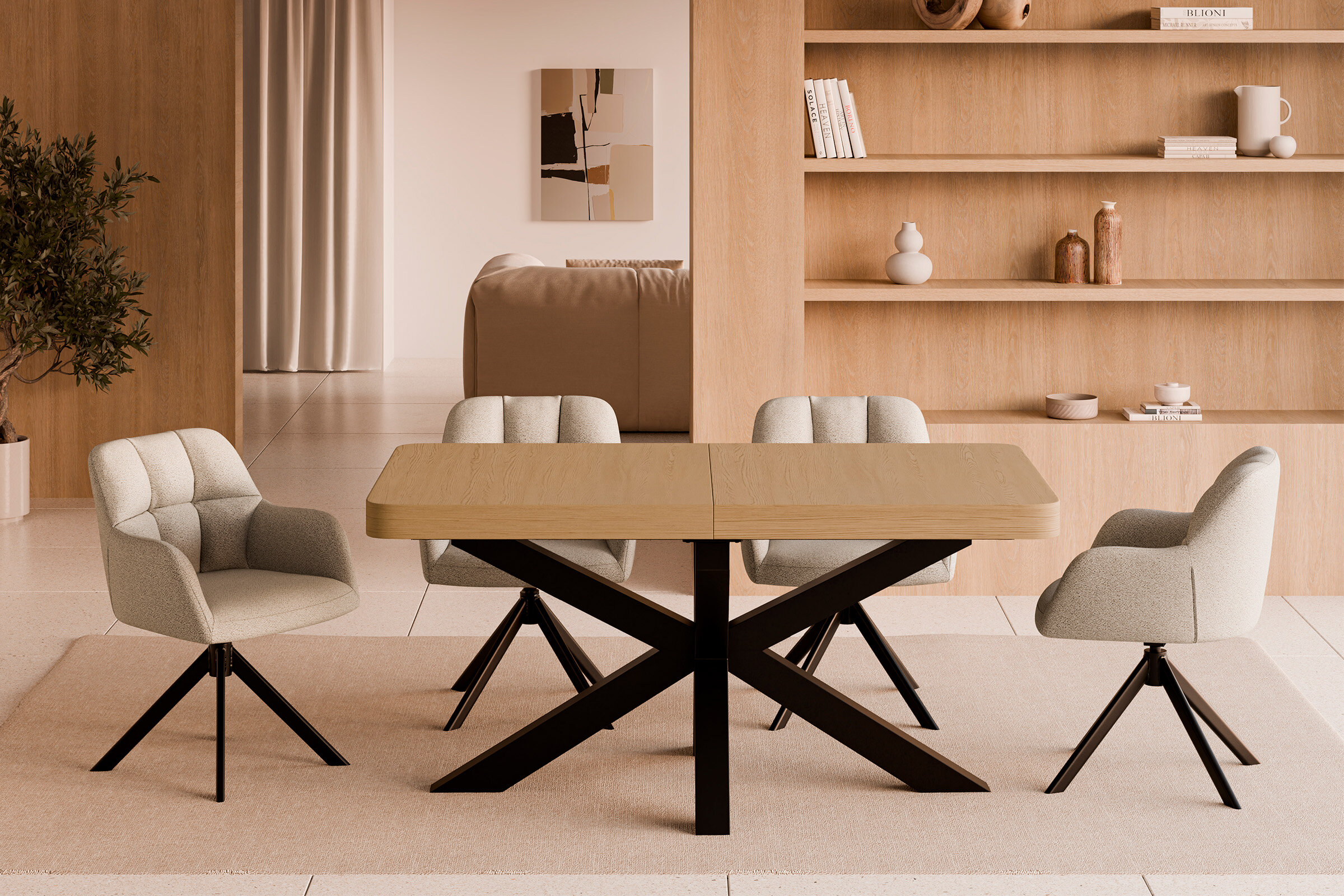 Silla TAIMI beige (pata negra)