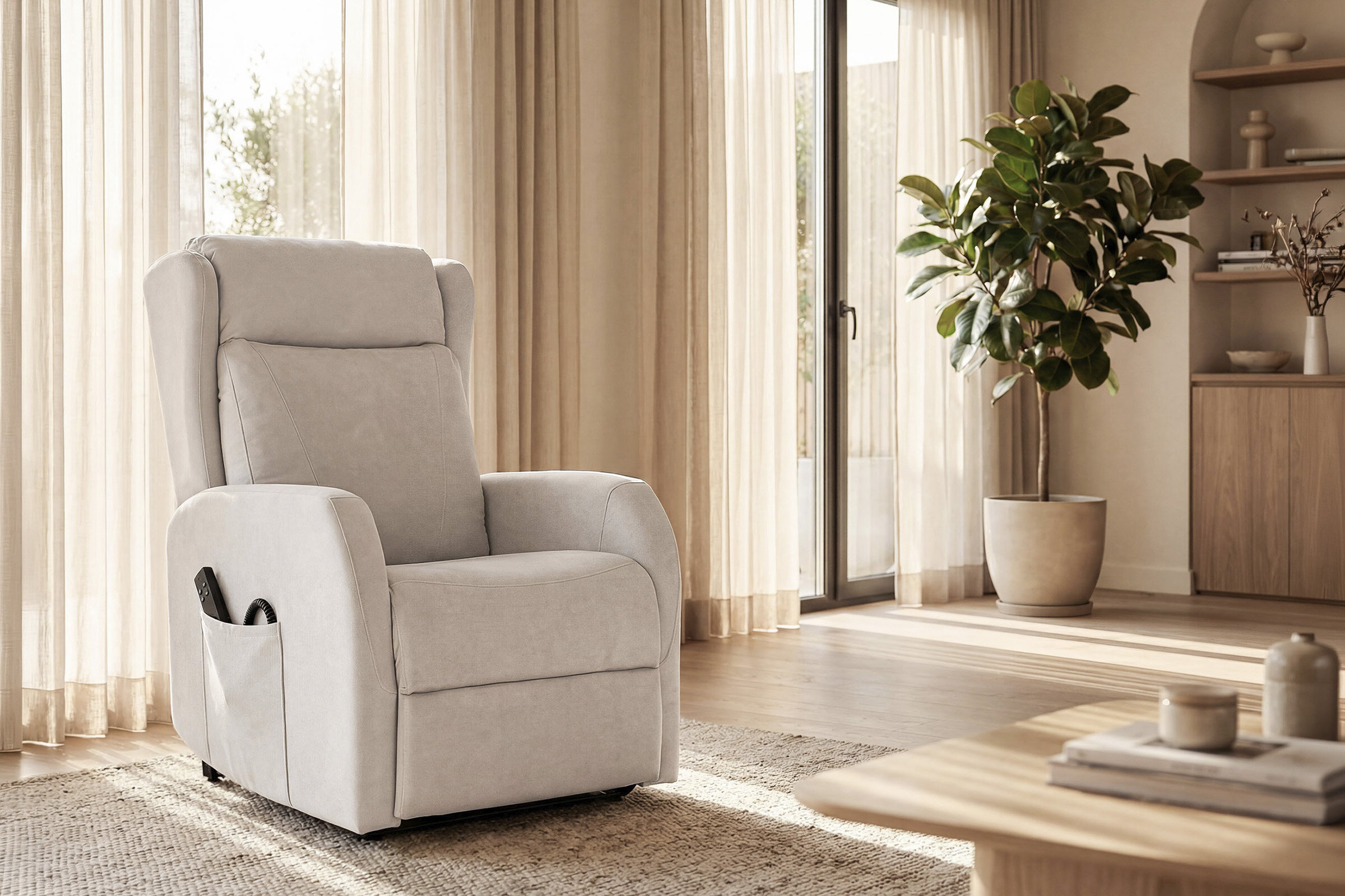 Sillón Power Lift 1 motor SAORI beige