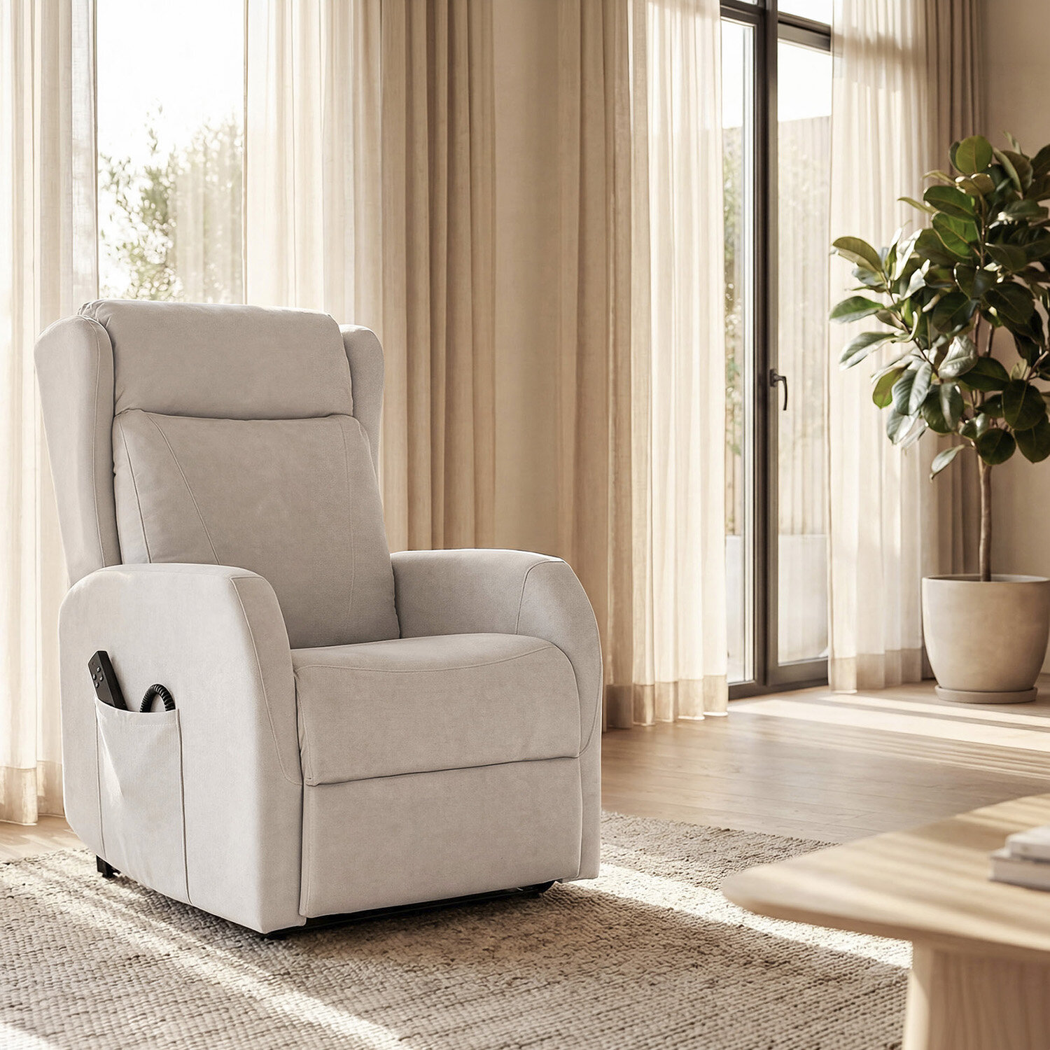 Sillón Power Lift 1 motor SAORI beige - Image 2