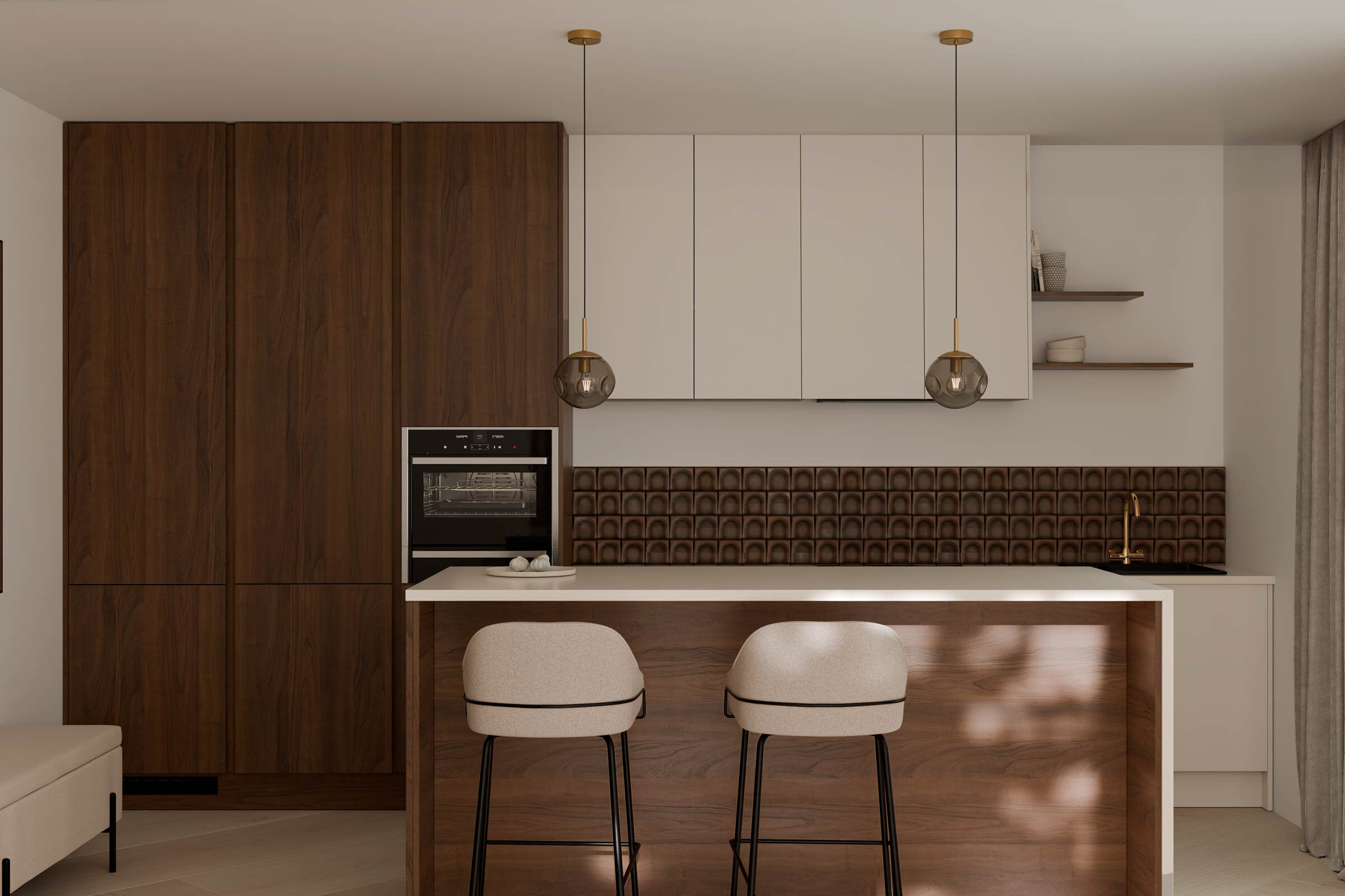 Taburete alto LOUIS beige