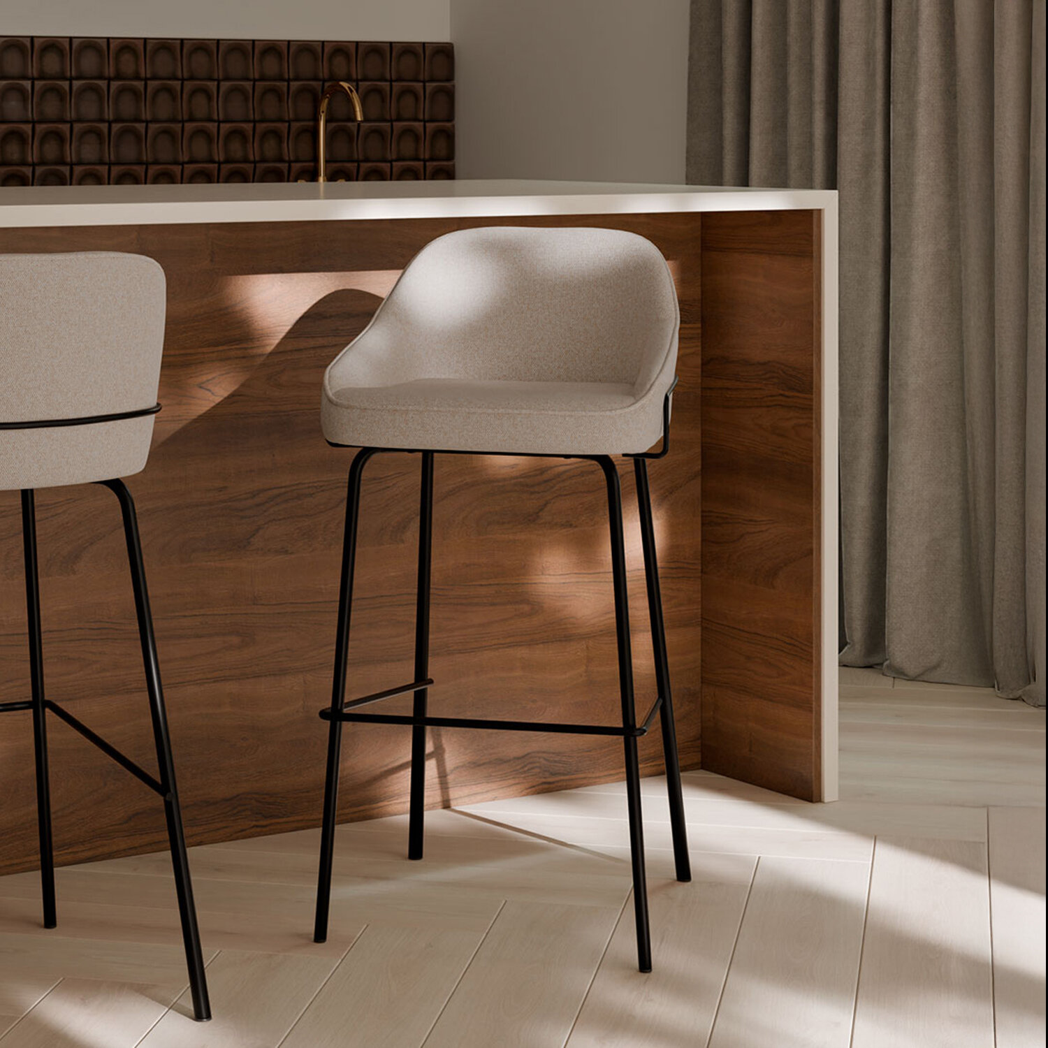 Taburete alto LOUIS beige - Image 2