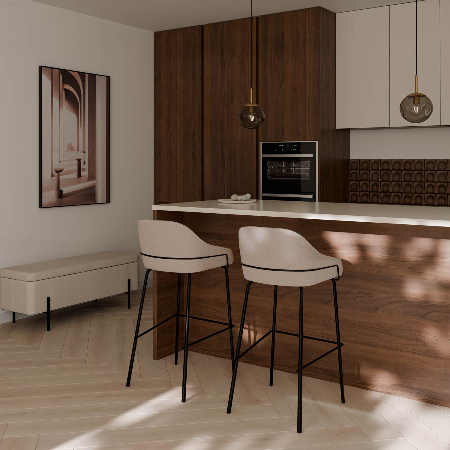 Taburete alto LOUIS beige - Image 5