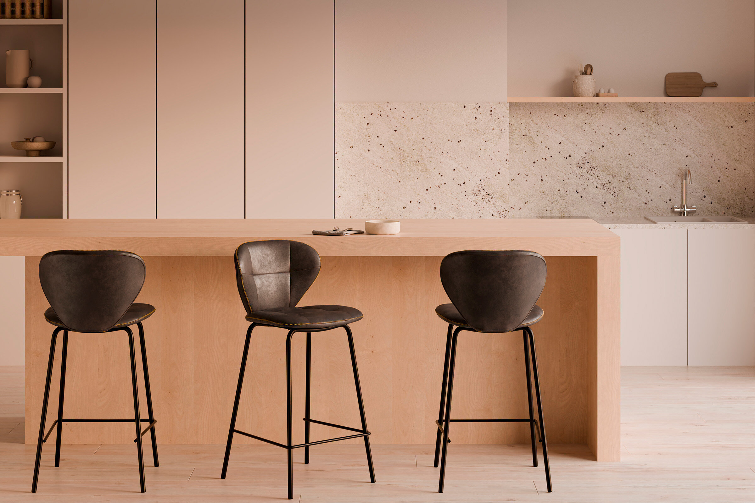 Taburete alto WILLIAM gris