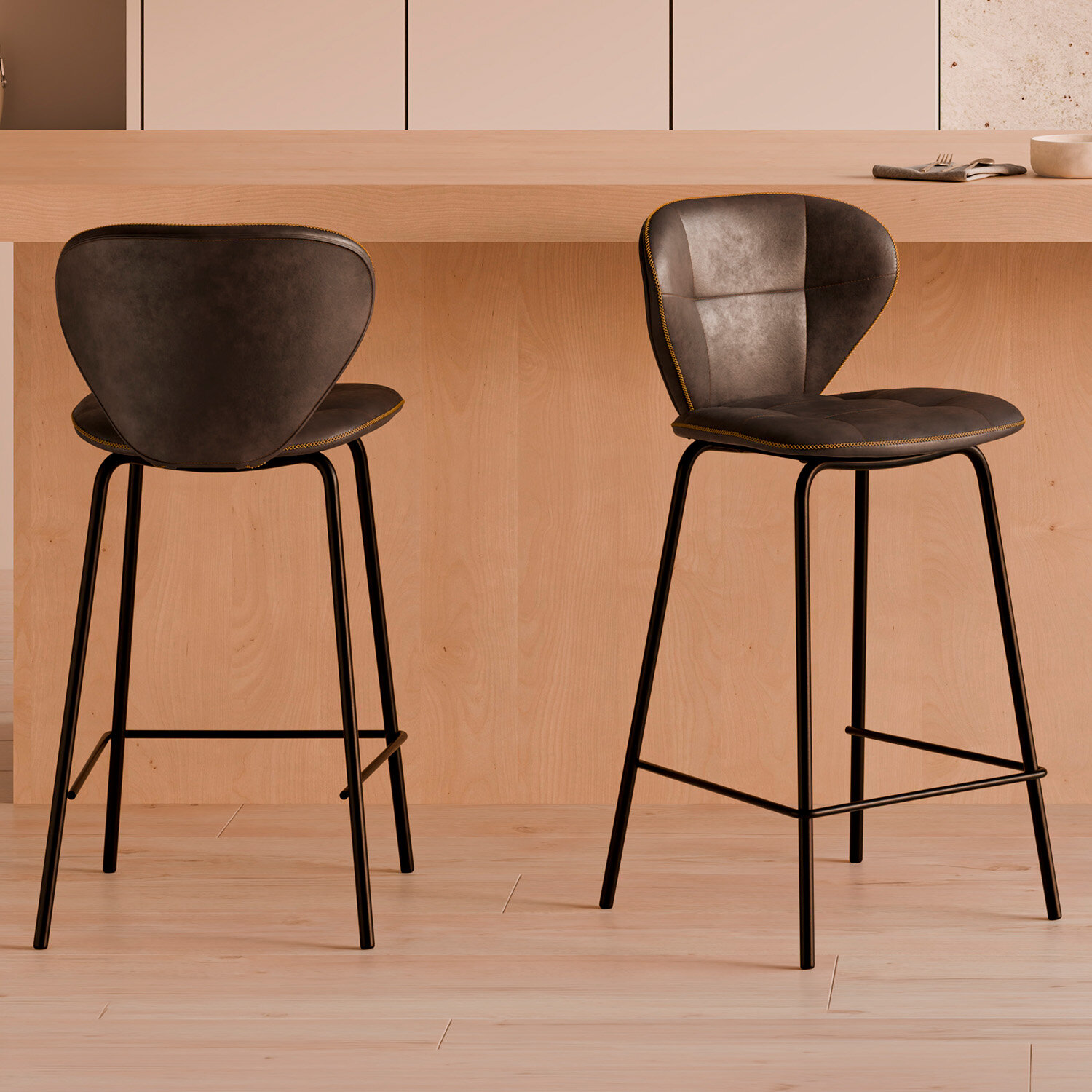 Taburete alto WILLIAM gris - Image 2
