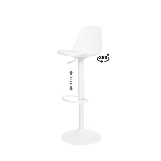 Taburete regulable SADIE blanco