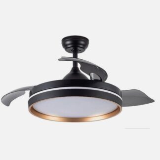 Ventilador Dc Nalon 72w Negro/oro 3aspas 109d 7200l 6vel 3000k,4500k,6000k Remoto+memoria+temporizador