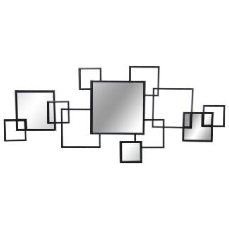 Adorno Pared Metal Negro C/espejos 120x2x53cm