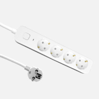 Alargadera Dalton C/cable 1,5m 3gx1,5mm Blanco/gris 4enchufes+interruptor,prtotecc.para Niños, Indicador Luminoso 4x5x25cm