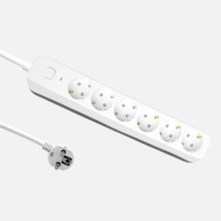 Alargadera Dalton C/cable 3m 3gx1,5mm Blanco/gris 6enchufes+interruptor,prtotecc.para Niños, Indicador Luminoso 4x5x33cm