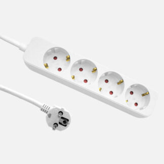 Alargadera Florey Cable 1,5m 3gx1,5mm2, 4enchufes Blanco 4x4x21cm