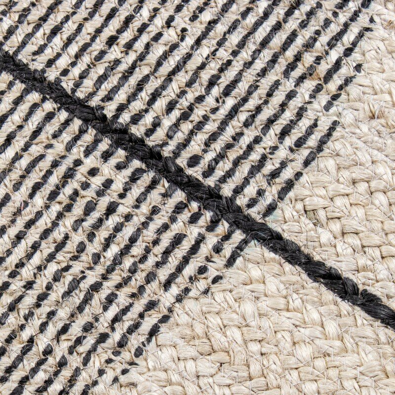 Alfombra Yute 120x170cm Natural/blanco C/círculos Negros 120x170cm - Image 4