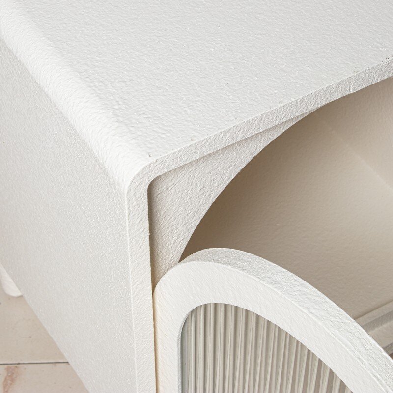 Aparador Madera Blanco C/3 Puertas De Cristal 120x42x53cm, Madera Dm+crista - Image 5