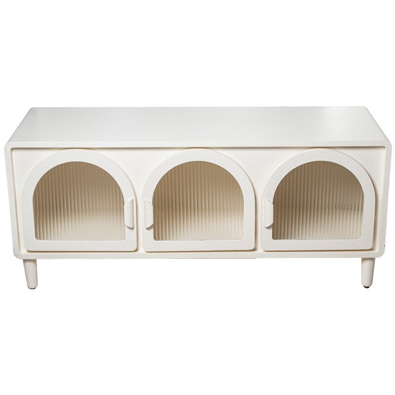 Aparador Madera Blanco C/3 Puertas De Cristal 120x42x53cm, Madera Dm+crista - Image 7