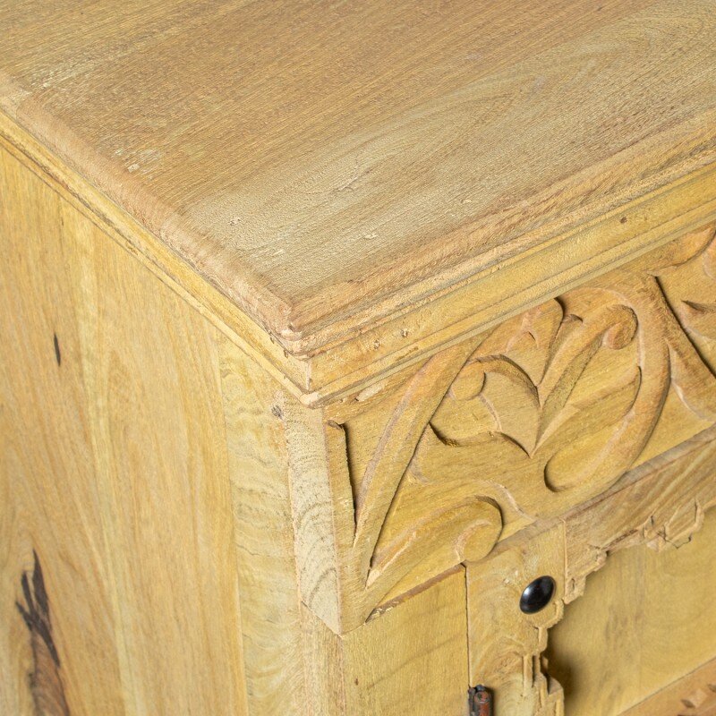 Aparador Madera Mango Decorado C/4 Puertas 180x40x90cm - Image 7