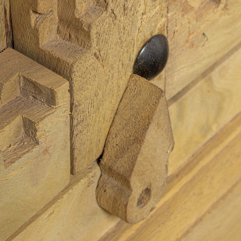Aparador Madera Mango Decorado C/4 Puertas 180x40x90cm - Image 9