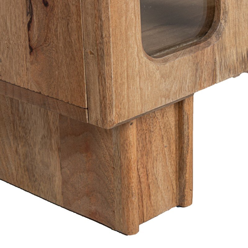 Aparador Madera Mango Y Cristal 4 Puertas 152x42x75cm - Image 3
