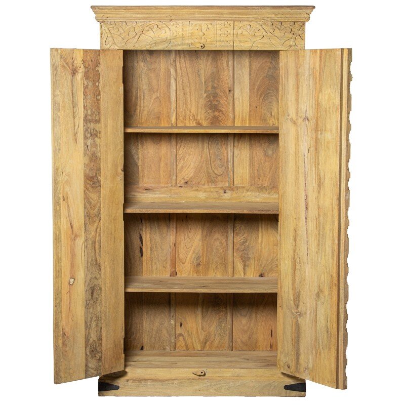 Armario Madera Mango Decorado C/2 Puertas 100x40x180cm - Image 3