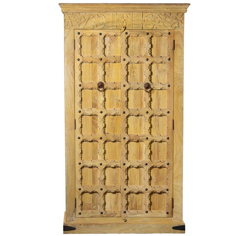 Armario Madera Mango Decorado C/2 Puertas 100x40x180cm - Image 8
