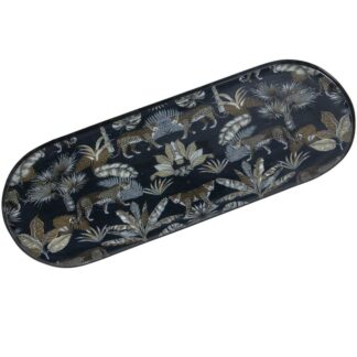 Bandeja Metal Esmaltado Leopardos 41x15x1cm