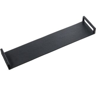Bandeja Rectangular C/asas Aluminio Negro 61x14x5cm