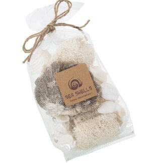 Bolsa Conchas Blancas Surtidasc/esponjas Y Piedras Decorativ Bolsa:10x5x13/23cm Peso:180gr