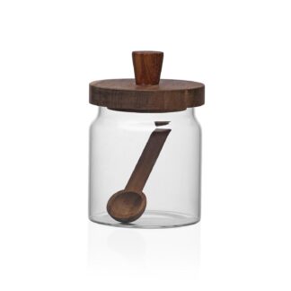 BOTE CRISTAL CON CUCHARA 470ML