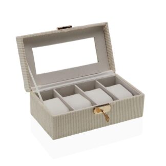 CAJA BEIGE PARA 4 RELOJES