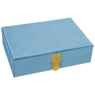 Caja Joyero Terciopelo Azul 28x20x7cm