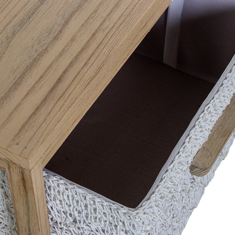 Cajonera Madera C/4 Cajones Tela, Madera Paulownia 40x30x94cm Cajones:36x28x19cm - Image 5