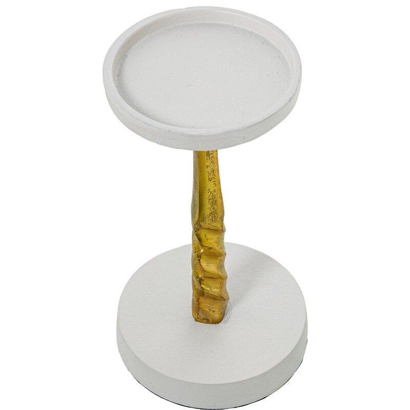 Candelabro Aluminio 21cm Oro/blanco Ø12x21cm Para Velas Ø9cm - Image 2