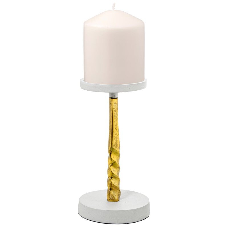 Candelabro Aluminio 21cm Oro/blanco Ø12x21cm Para Velas Ø9cm - Image 4