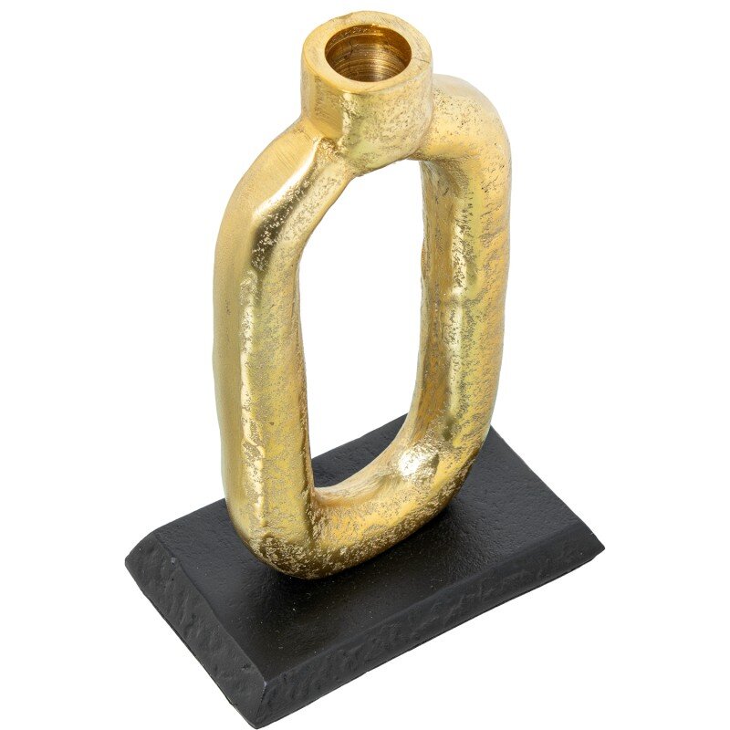 Candelabro Aluminio Oro C/base Negra 14x8x22cm Para Velas Ø2cm - Image 2