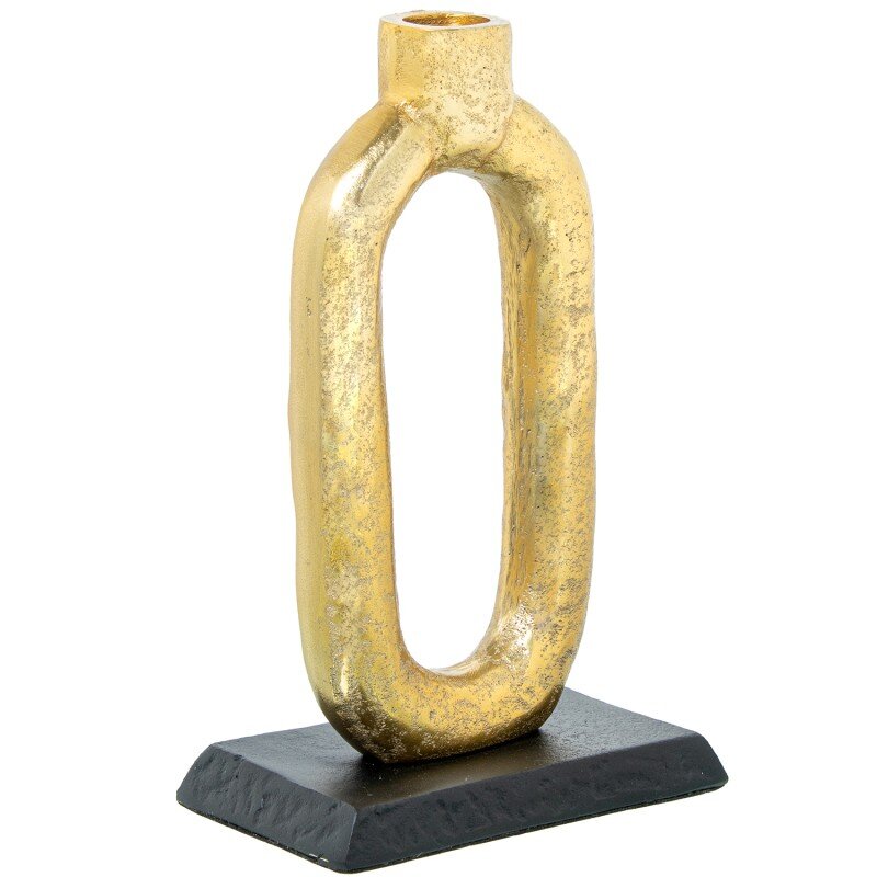 Candelabro Aluminio Oro C/base Negra 14x8x22cm Para Velas Ø2cm - Image 3