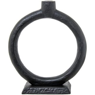 Candelabro Aro Aluminio Negro 22x8x24cm Para Velas Ø2cm