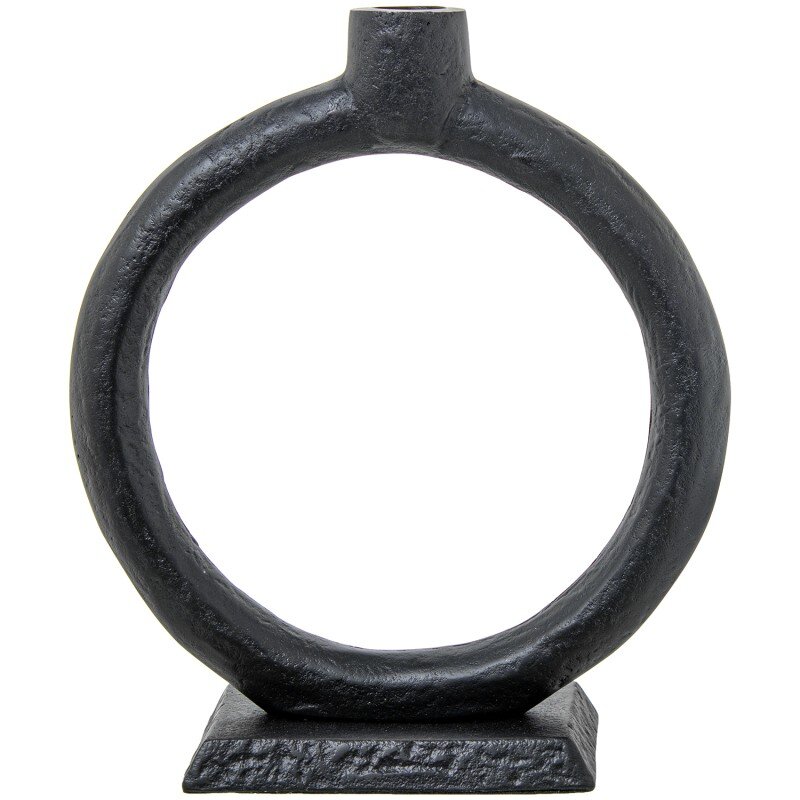 Candelabro Aro Aluminio Negro 22x8x24cm Para Velas Ø2cm