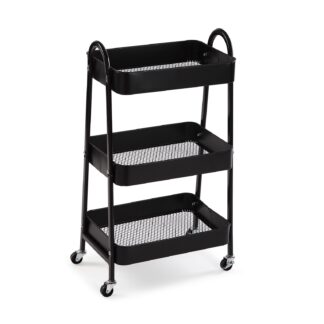 CARRO METALICO NEGRO DE 3 BALDAS