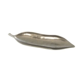 Centro Cerámica Hoja 60cm Plata 60x16x6cm