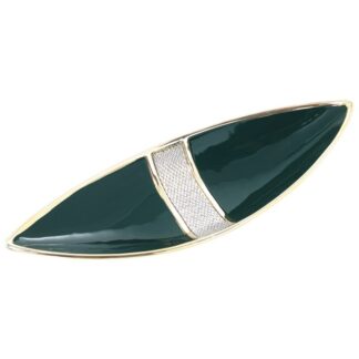 Centro Cerámica Verde/oro C/brillos Plata 47x16x9cm